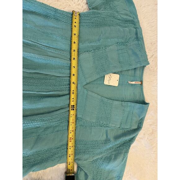 Free People Tunic Top Womens XS Turquoise Blue NWT - Picture 8 of 10